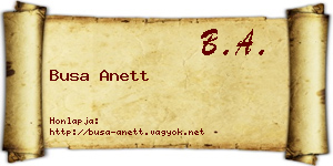 Busa Anett névjegykártya