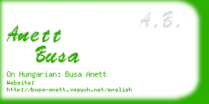 anett busa business card